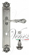 Дверная ручка Venezia "MONTE CRISTO" WC-4 на планке PL97 натуральное серебро + черный