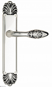 Дверная ручка Venezia "CASANOVA" на планке PL87 натуральное серебро + черный