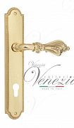Дверная ручка Venezia "FLORENCE" CYL на планке PL98 полированная латунь