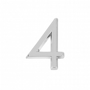 Цифра "4" самоклеящаяся ABS (50х37) (FUARO) CP хром