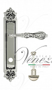 Дверная ручка Venezia "MONTE CRISTO" WC-2 на планке PL96 натуральное серебро + черный