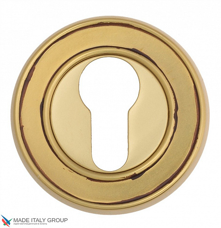 Накладка дверная под цилиндр Venezia CYL-1 D6 французcкое золото + коричневый (2 шт.)