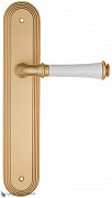 Дверная ручка на планке Fratelli Cattini "GRACIA CERAMICA BIANCO" PL288-BS матовая латунь
