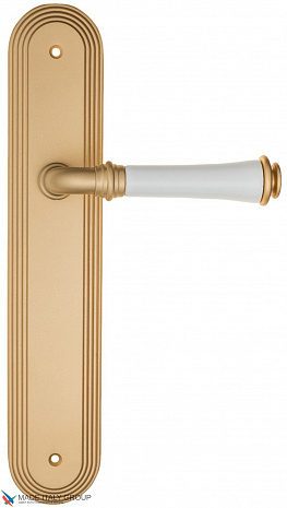 Дверная ручка на планке Fratelli Cattini "GRACIA CERAMICA BIANCO" PL288-BS матовая латунь