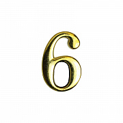 Цифра дверная АЛЛЮР "6" на клеевой основе  золото (600,20)
