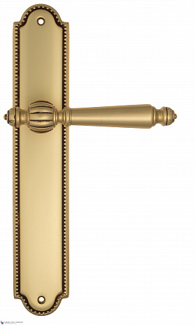 Дверная ручка Venezia "PELLESTRINA" на планке PL98 французское золото + коричневый