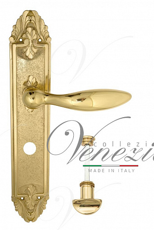Дверная ручка Venezia "MAGGIORE" WC-2 на планке PL90 полированная латунь