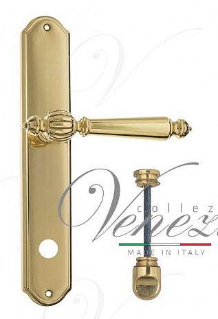 Дверная ручка Venezia "PELLESTRINA" WC-2 на планке PL02 полированная латунь