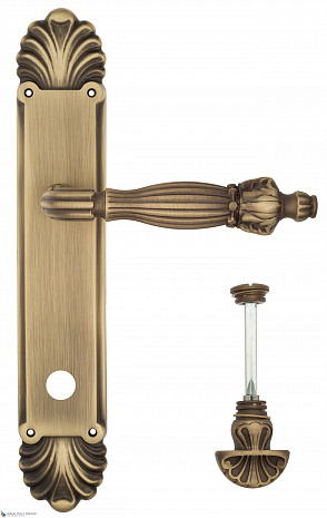 Дверная ручка Venezia "OLIMPO" WC-4 на планке PL87 матовая бронза