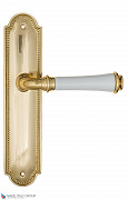 Дверная ручка на планке Fratelli Cattini "GRACIA CERAMICA BIANCO" PL248-OLV полированная латунь