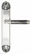 Дверная ручка Venezia "MOSCA" на планке PL87 натуральное серебро + черный