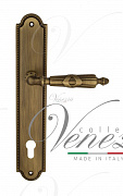 Дверная ручка Venezia "ANNETA" CYL на планке PL98 матовая бронза