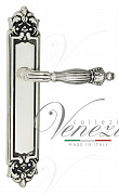 Дверная ручка Venezia "OLIMPO" на планке PL96 натуральное серебро + черный