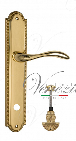 Дверная ручка Venezia "ALESSANDRA" WC-4 на планке PL98 полированная латунь