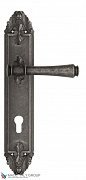 Дверная ручка Venezia "CALLISTO" CYL на планке PL90 античное серебро