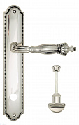 Дверная ручка Venezia "OLIMPO" WC-2 на планке PL98 натуральное серебро + черный