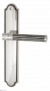 Дверная ручка Venezia "IMPERO" на планке PL98 натуральное серебро + черный