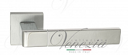 Дверная ручка на квадратном основании Fratelli Cattini "BOOM" 8-CS/CR мат. хром / полир. хром