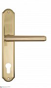 Дверная ручка Venezia "EXA" CYL на планке PL02 полированная латунь