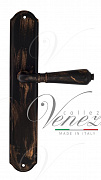 Дверная ручка Venezia ART "VIGNOLE" на планке PL02 черная + медь