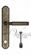 Дверная ручка Venezia "MOSCA" WC-2 на планке PL02 античное серебро
