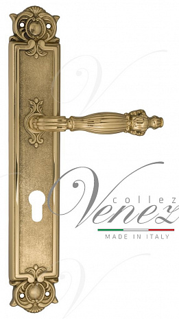 Дверная ручка Venezia "OLIMPO" CYL на планке PL97 полированная латунь