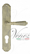 Дверная ручка Venezia ART "VIGNOLE" CYL на планке PL02 слоновая кость + серебро