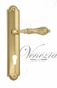 Дверная ручка Venezia "MONTE CRISTO" CYL на планке PL98 полированная латунь