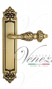 Дверная ручка Venezia "LUCRECIA" на планке PL96 французское золото + коричневый