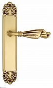 Дверная ручка Venezia "OPERA" на планке PL87 французское золото + коричневый