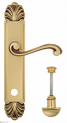 Дверная ручка Venezia "VIVALDI" WC-2 на планке PL87 французское золото + коричневый