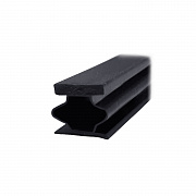 Уплотнитель для дверей магнитный инкапсулированный 14,5х12,7мм, черный, самоклеящийся, материал ТЭП (кратно 2,1м), пог. метр