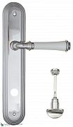 Дверная ручка на планке Fratelli Cattini "GRACIA CERAMICA BIANCO" WC-2 PL288-CR полированный хром