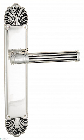 Дверная ручка Venezia "IMPERO" на планке PL87 натуральное серебро + черный