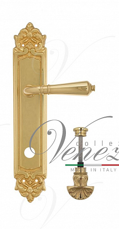 Дверная ручка Venezia "VIGNOLE" WC-4 на планке PL96 полированная латунь