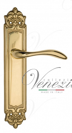 Дверная ручка Venezia "ALESSANDRA" на планке PL96 полированная латунь