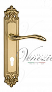 Дверная ручка Venezia "ALESSANDRA" CYL на планке PL96 полированная латунь