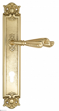 Дверная ручка Venezia "OPERA" CYL на планке PL97 полированная латунь