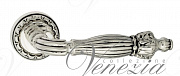 Дверная ручка Venezia "OLIMPO" D2 натуральное серебро + черный
