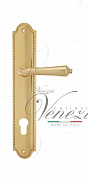 Дверная ручка Venezia "VIGNOLE" CYL на планке PL98 полированная латунь
