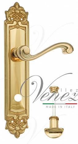 Дверная ручка Venezia "VIVALDI" WC-2 на планке PL96 полированная латунь