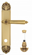 Дверная ручка Venezia "CASTELLO" WC-4 на планке PL87 французское золото + коричневый