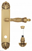 Дверная ручка Venezia "OLIMPO" WC-4 на планке PL87 французское золото + коричневый