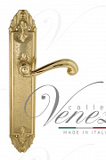 Дверная ручка Venezia "CARNEVALE" на планке PL90 полированная латунь