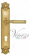 Дверная ручка Venezia "MOSCA" CYL на планке PL97 полированная латунь