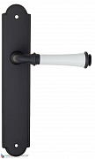 Дверная ручка на планке Fratelli Cattini "GRACIA CERAMICA BIANCO" PL257-NM матовый черный