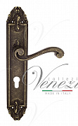Дверная ручка Venezia "VIVALDI" CYL на планке PL90 античная бронза