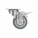 Опора Ajax (Аякс) колесная со стопором и площадкой WL/B-60R/50 kg (brake) резина