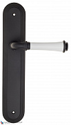 Дверная ручка на планке Fratelli Cattini "GRACIA CERAMICA BIANCO" PL288-NM матовый черный